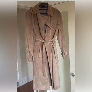 Theory tan suede trench coat